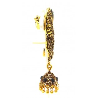 EAR CUFF Golden Oxidized Earring Jhumka Jhumki Ethnic Jewelry Long Dangle E43